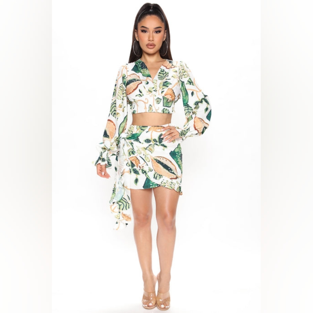 Floral Print Wrap Skirt